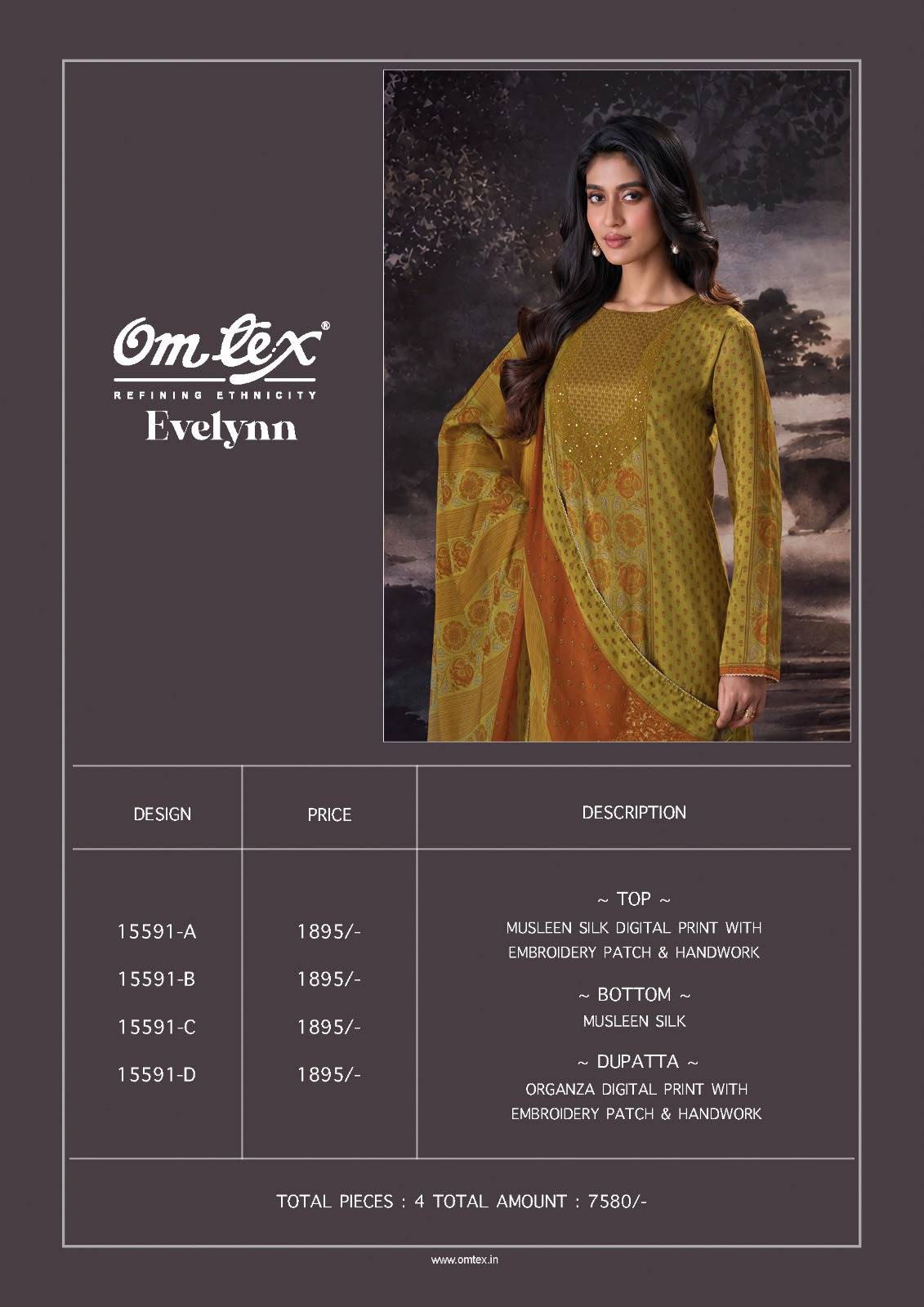 EVELYNN By OMTEX 15591 Series Stylish Beautiful Colourful MUSLEEN SILK Dresses At Wholesale Price
